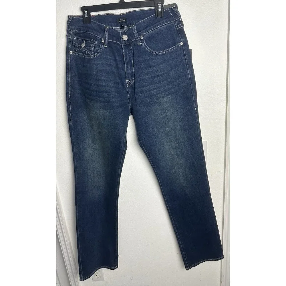 True Religion Ricky SN Flap Straight Jeans Men’s 33 Blue NWT $159